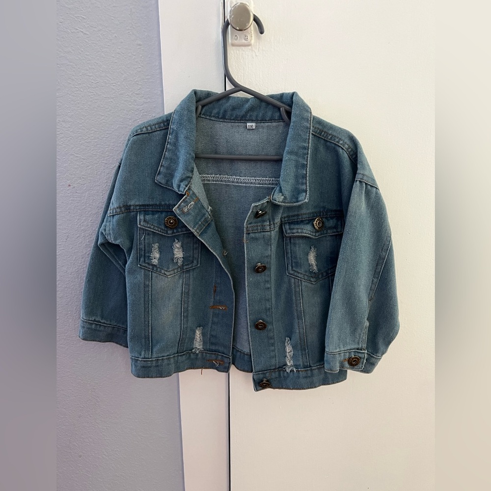Kids Cute but Coconuts denim jacket.